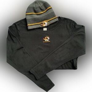 MIZZOU bundle, Nike youth beanie, ladies fitted long sleeve black top, XL 🐯